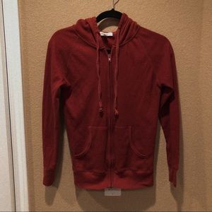 burnt orange thermal zip up